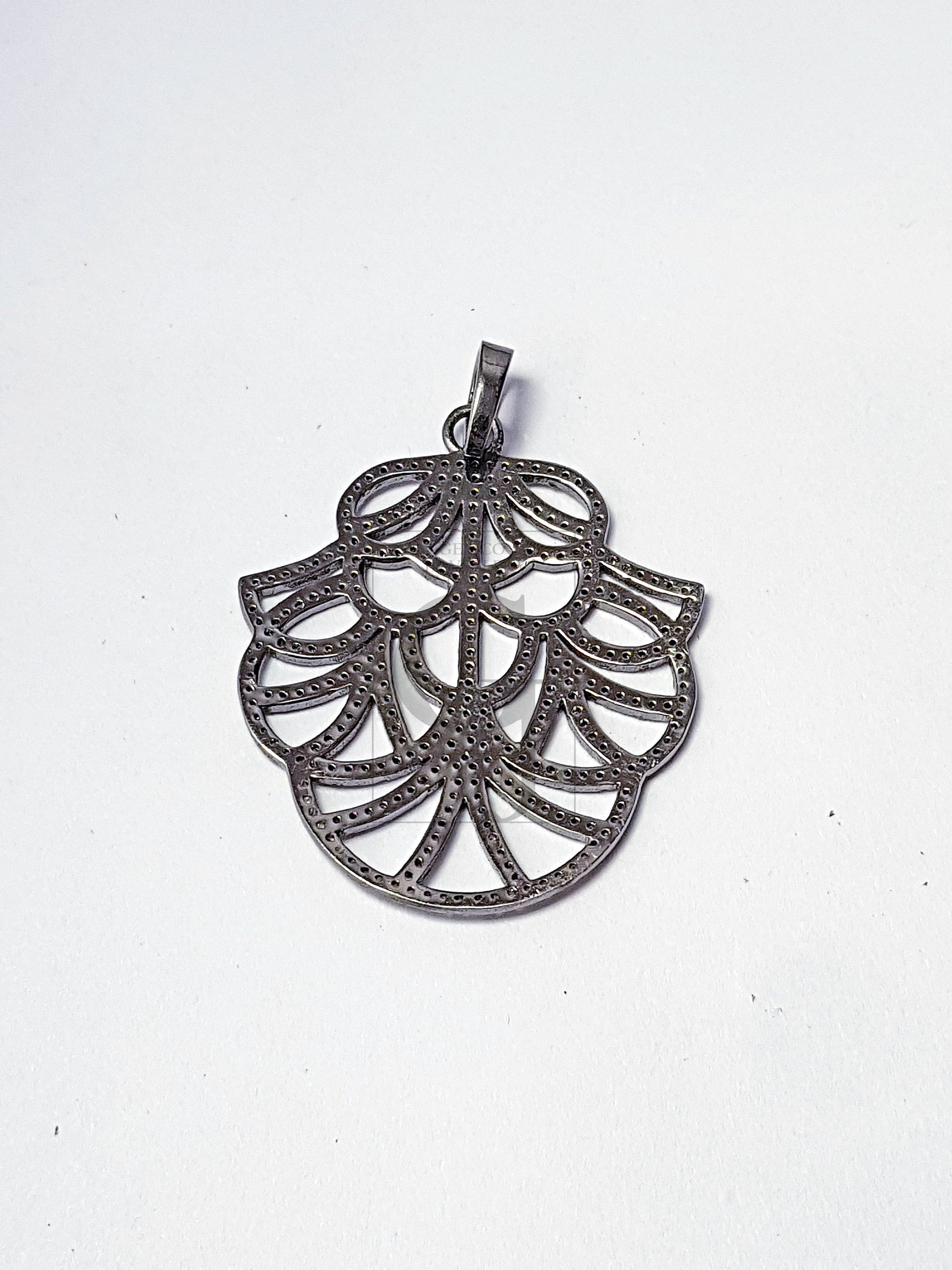 Pave diamond rosecut pendant 925 sterling silver pendant handmade diamond pendant fashionable design cutting diamond pendant