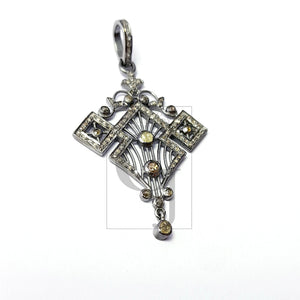 Beautiful Designer Rosecut Pave Diamond Pendant 925 Sterling Silver Handmade Finish Stylish Diamond Pendant Jewelry