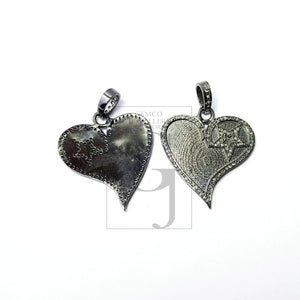 Beautiful Heart shaped Rosecut Pave Diamond Pendant 925 Sterling Silver Handmade Finish Love Design Diamond Pendant Jewelry