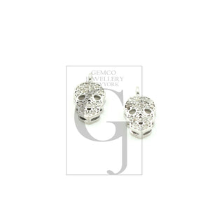 SET of 5 Fashionable skull designer Rosecut pave diamond pendant 925 sterling silver handmade finish diamond jewelry pendant SET of 5