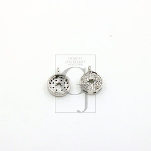 Fashionable Starburst Rosecut Pave Diamond Pendant 925 Sterling Silver Handmade Finish Diamond Charms Available In Vermeil, Oxidised Also