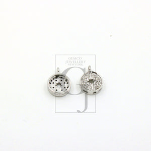 Fashionable Starburst Rosecut Pave Diamond Pendant 925 Sterling Silver Handmade Finish Diamond Charms Available In Vermeil, Oxidised Also