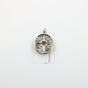 Fashionable Starburst Rosecut Pave Diamond Pendant 925 Sterling Silver Handmade Finish Diamond Charms Available In Vermeil, Oxidised Also