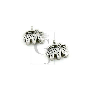 SET of 5 Fashionable Elephant designer Rosecut pave diamond pendant 925 sterling silver handmade finish diamond jewelry pendant SET of 5