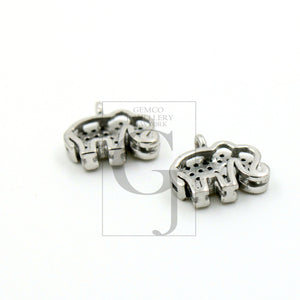 SET of 5 Fashionable Elephant designer Rosecut pave diamond pendant 925 sterling silver handmade finish diamond jewelry pendant SET of 5