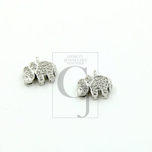 SET of 5 Fashionable Elephant designer Rosecut pave diamond pendant 925 sterling silver handmade finish diamond jewelry pendant SET of 5