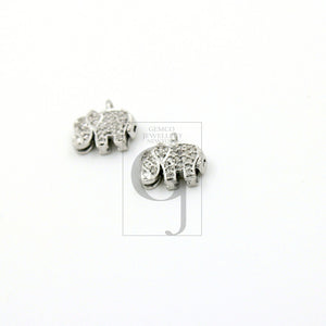SET of 5 Fashionable Elephant designer Rosecut pave diamond pendant 925 sterling silver handmade finish diamond jewelry pendant SET of 5