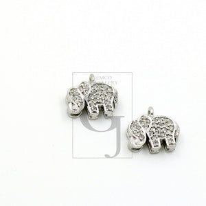 SET of 5 Fashionable Elephant designer Rosecut pave diamond pendant 925 sterling silver handmade finish diamond jewelry pendant SET of 5