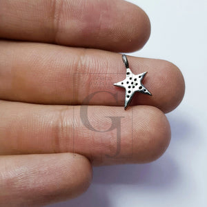 5pcs Star Design Rosecut Pave Diamond Pendant 925 Sterling Silver Handmade Finish Beautiful Diamond Pendant Jewelry
