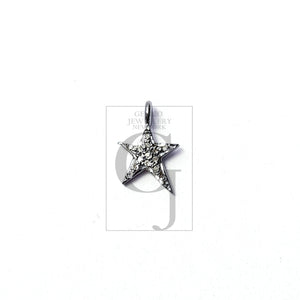 5pcs Star Design Rosecut Pave Diamond Pendant 925 Sterling Silver Handmade Finish Beautiful Diamond Pendant Jewelry
