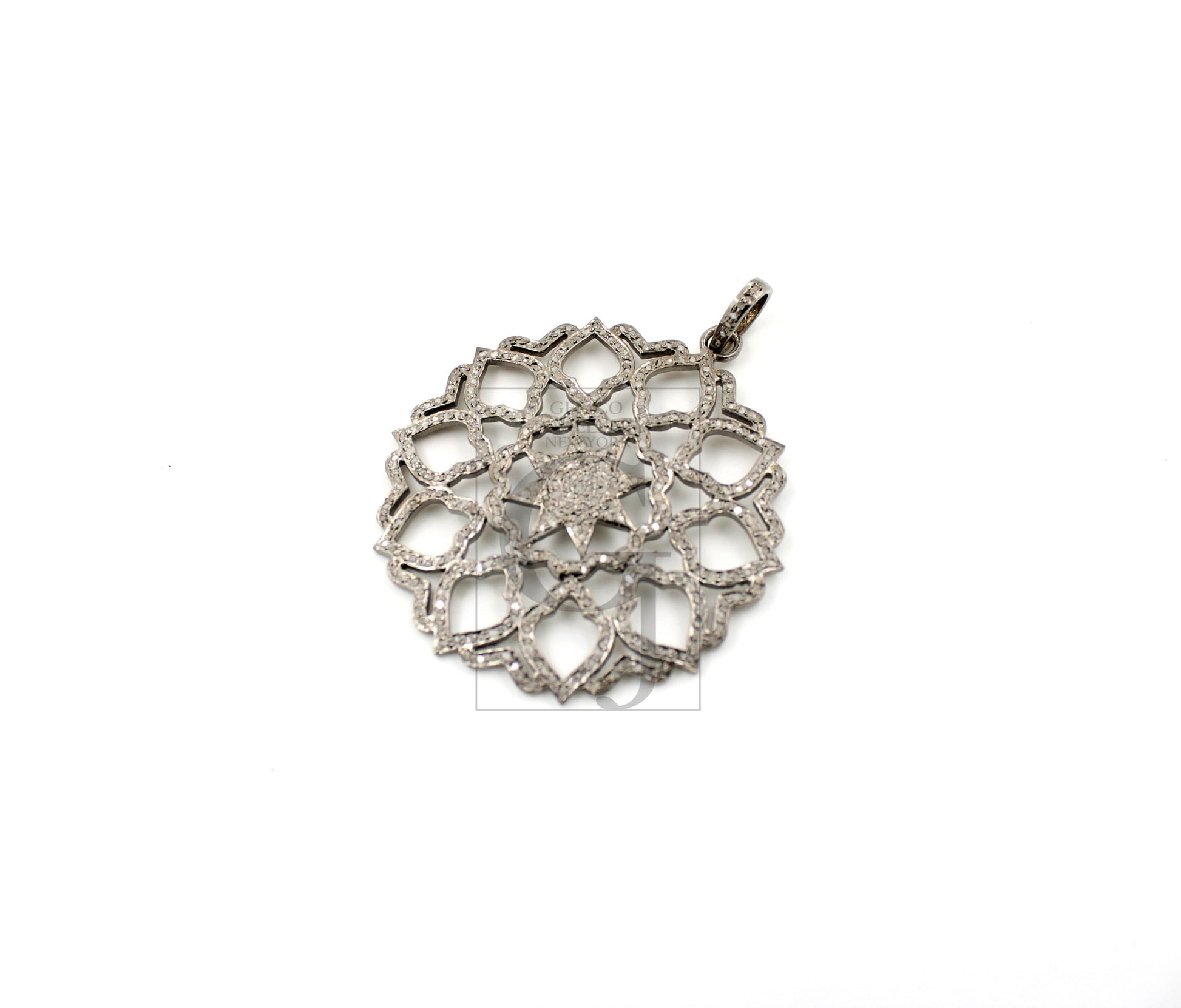 Very beautiful star designer Rosecut pave diamond pendant 925 sterling silver handmade finish diamond jewelry necklace pendant