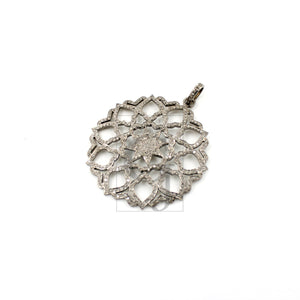 Very beautiful star designer Rosecut pave diamond pendant 925 sterling silver handmade finish diamond jewelry necklace pendant