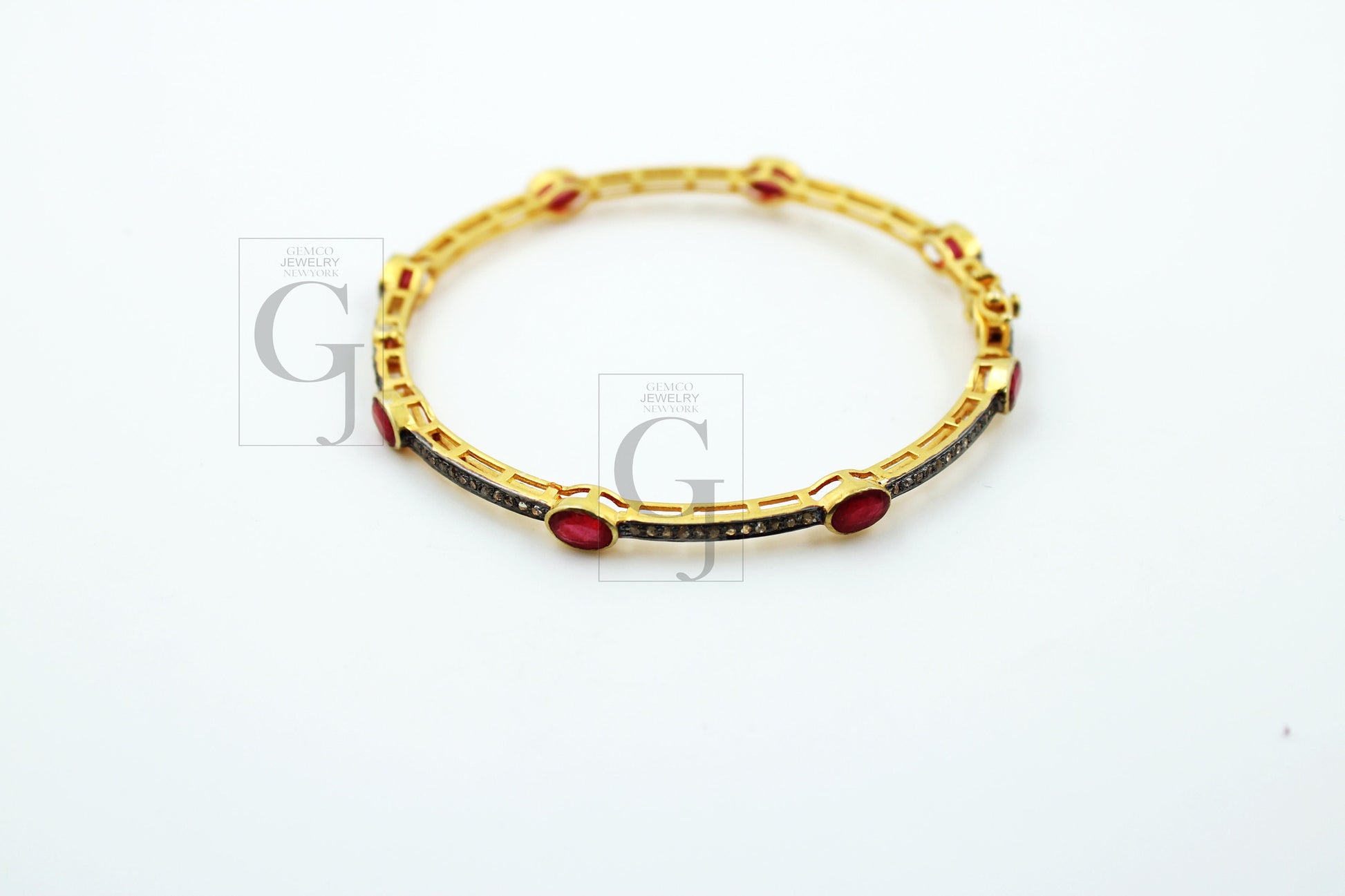 Very beautiful 14k gold ruby bangles Rosecut pave diamond bangle bracelet 925 sterling silver handmade finish diamond bangle bracelet