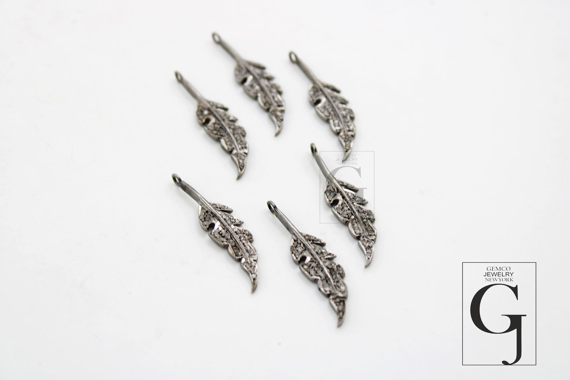 Very Beautiful Leaf pendant Designer Charm Rosecut Pave Diamond Pendant 925 Sterling Silver Handmade Finish Diamond Charms Necklace Jewelry