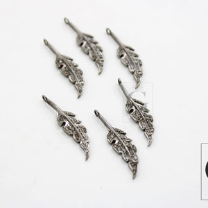 Very Beautiful Leaf pendant Designer Charm Rosecut Pave Diamond Pendant 925 Sterling Silver Handmade Finish Diamond Charms Necklace Jewelry