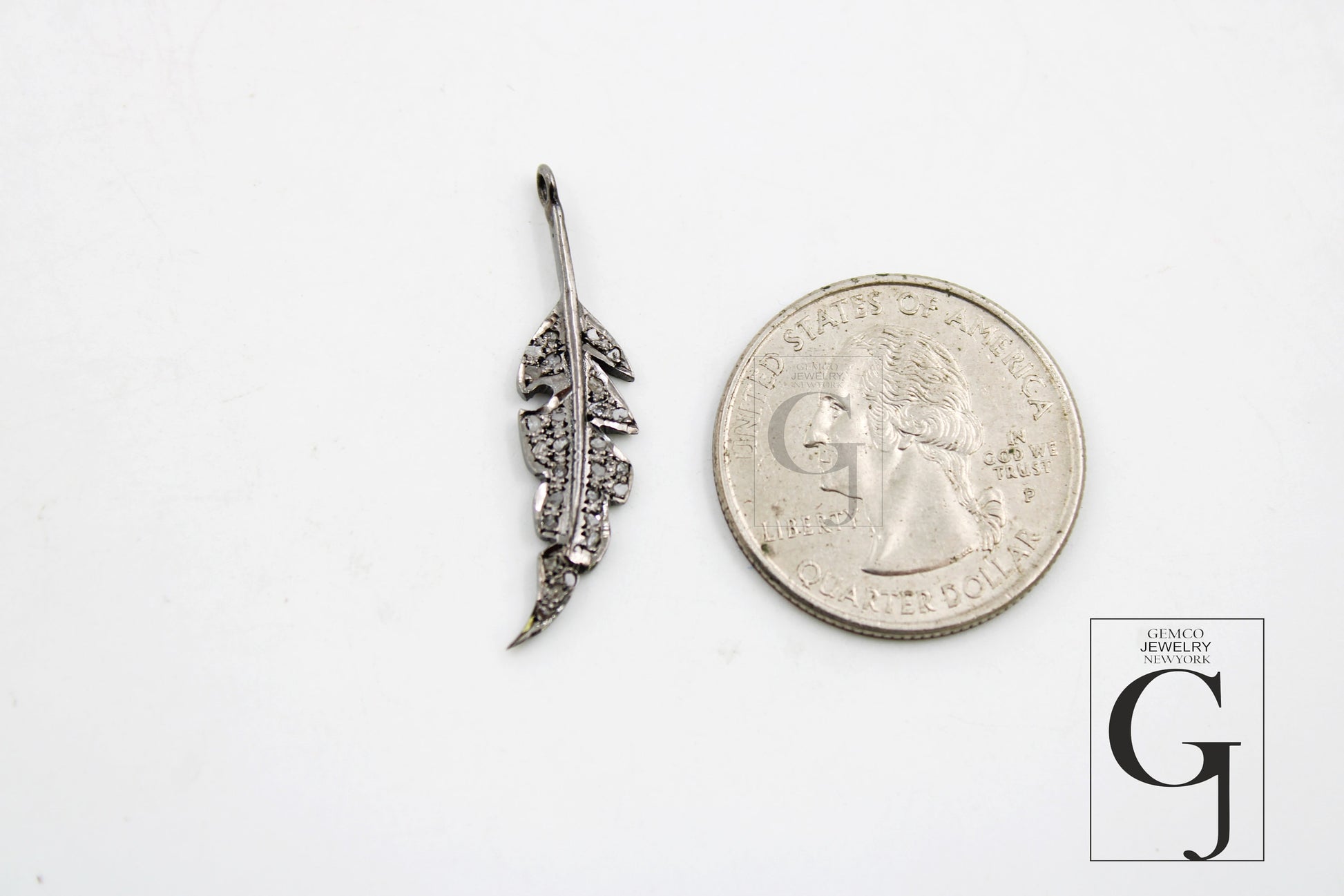 Very Beautiful Leaf pendant Designer Charm Rosecut Pave Diamond Pendant 925 Sterling Silver Handmade Finish Diamond Charms Necklace Jewelry
