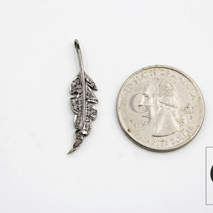 Very Beautiful Leaf pendant Designer Charm Rosecut Pave Diamond Pendant 925 Sterling Silver Handmade Finish Diamond Charms Necklace Jewelry