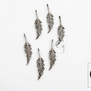 Very Beautiful Leaf pendant Designer Charm Rosecut Pave Diamond Pendant 925 Sterling Silver Handmade Finish Diamond Charms Necklace Jewelry