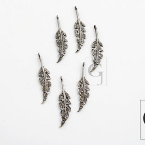 Very Beautiful Leaf pendant Designer Charm Rosecut Pave Diamond Pendant 925 Sterling Silver Handmade Finish Diamond Charms Necklace Jewelry