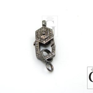 Antique Look Rosecut Pave Diamond  Design Lobster Clasps 925 Sterling Silver Handmade Finish Diamond Necklace Clasp
