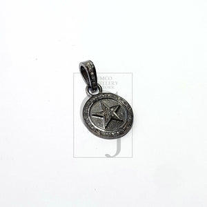 Star Design Rosecut Pave Diamond Pendant 925 Sterling Silver Handmade Finish Beautiful Diamond Pendant Jewelry