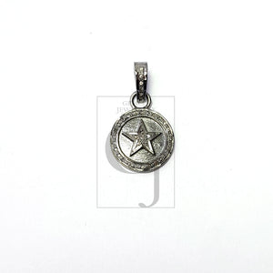 Star Design Rosecut Pave Diamond Pendant 925 Sterling Silver Handmade Finish Beautiful Diamond Pendant Jewelry