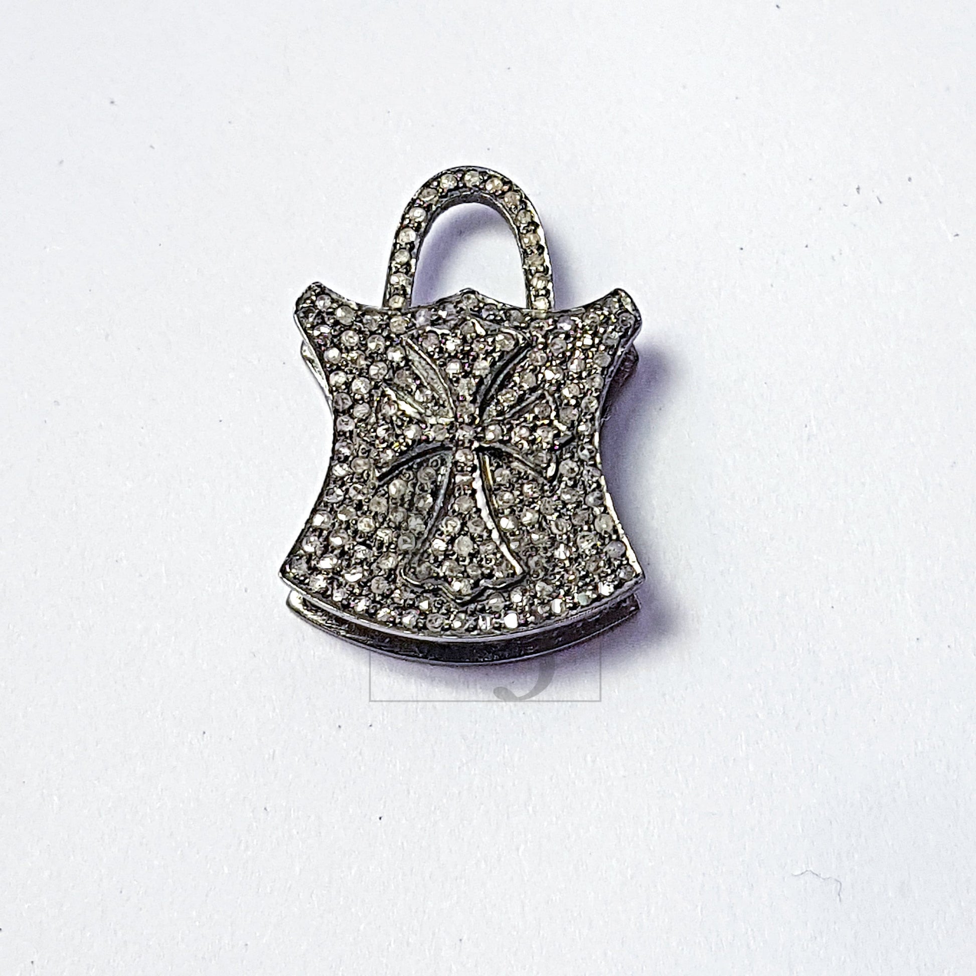Pave diamond rosecut pendant 925 sterling silver pendant handmade diamond pendant beautiful latest design pad lock diamond pendant charm