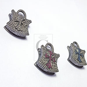 Pave diamond rosecut pendant 925 sterling silver pendant handmade diamond pendant beautiful latest design pad lock diamond pendant charm