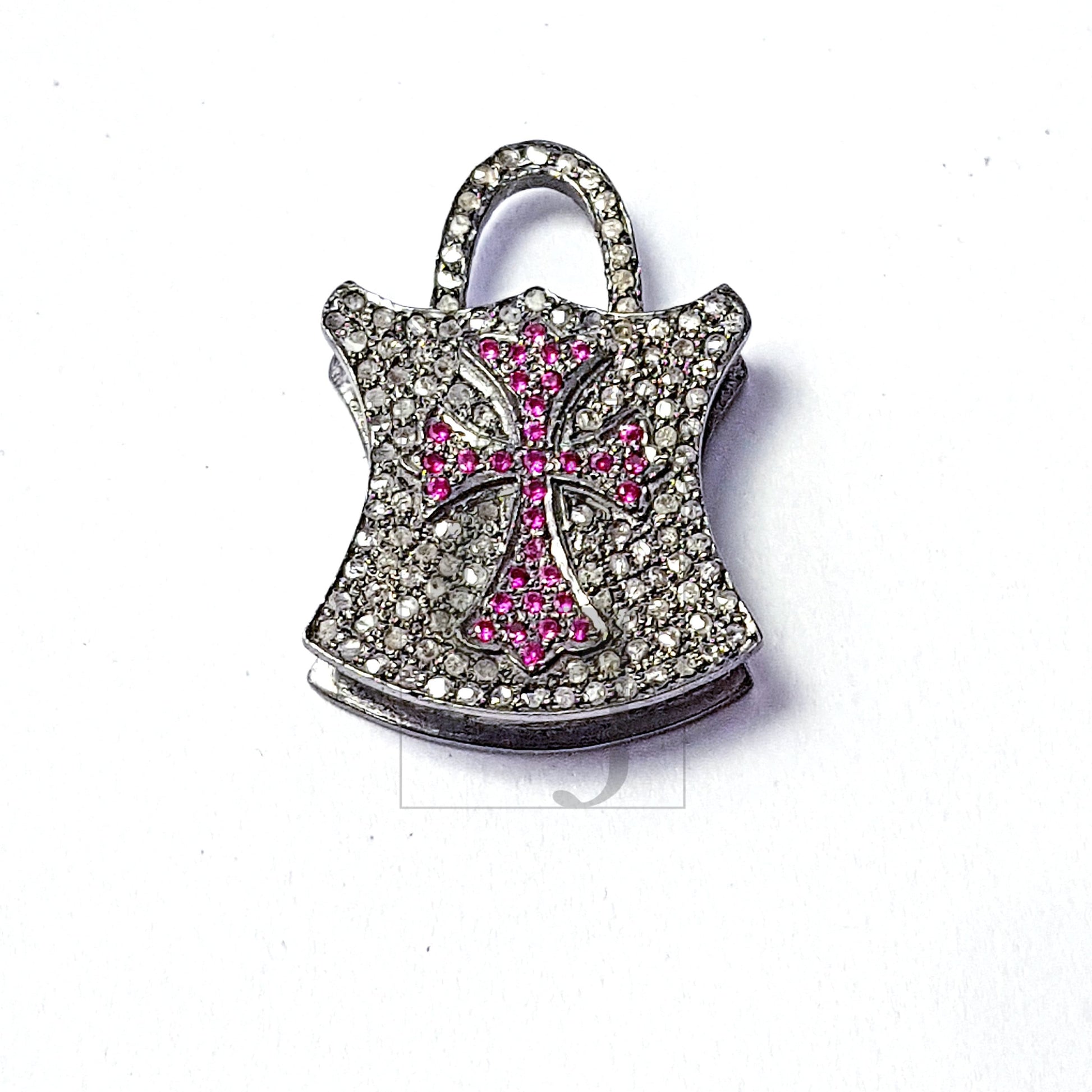 Pave diamond rosecut pendant 925 sterling silver pendant handmade diamond pendant beautiful latest design pad lock diamond pendant charm