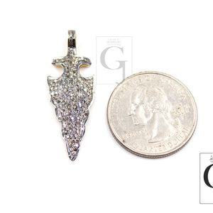 Beautiful Arrowhead Pendant Designer Charm Rosecut Pave Diamond Pendant 925 Sterling Silver Handmade Finish Diamond Charms Necklace Pendant