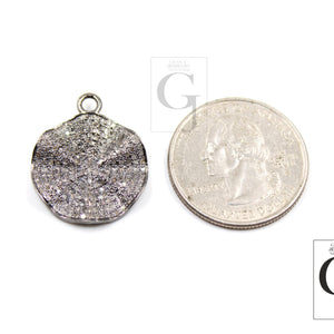 Very Antique look wavey coin designer Rosecut pave diamond pendant 925 sterling silver handmade finish diamond charms necklace pendant