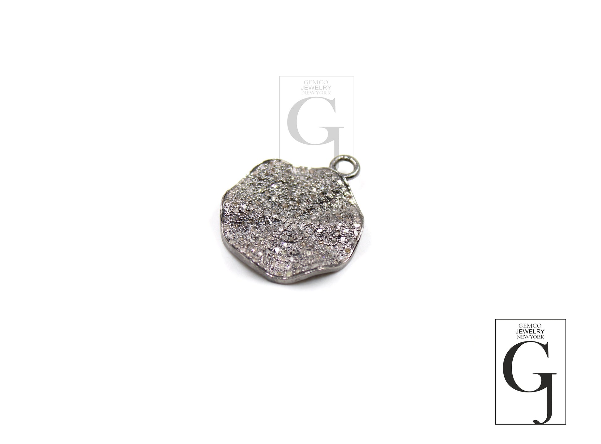 Very Antique look wavey coin designer Rosecut pave diamond pendant 925 sterling silver handmade finish diamond charms necklace pendant