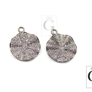 Very Antique look wavey coin designer Rosecut pave diamond pendant 925 sterling silver handmade finish diamond charms necklace pendant