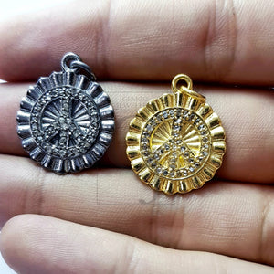 Very beautiful 14k gold peace pendant Rosecut pave diamond pendant 925 sterling silver handmade finish peace design diamond pendants jewelry