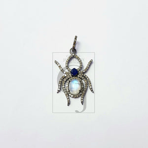 Spider Design Color Stone Style Rosecut Pave Diamond Pendant 925 Sterling Silver Handmade Finish Diamond Pendant Jewelry
