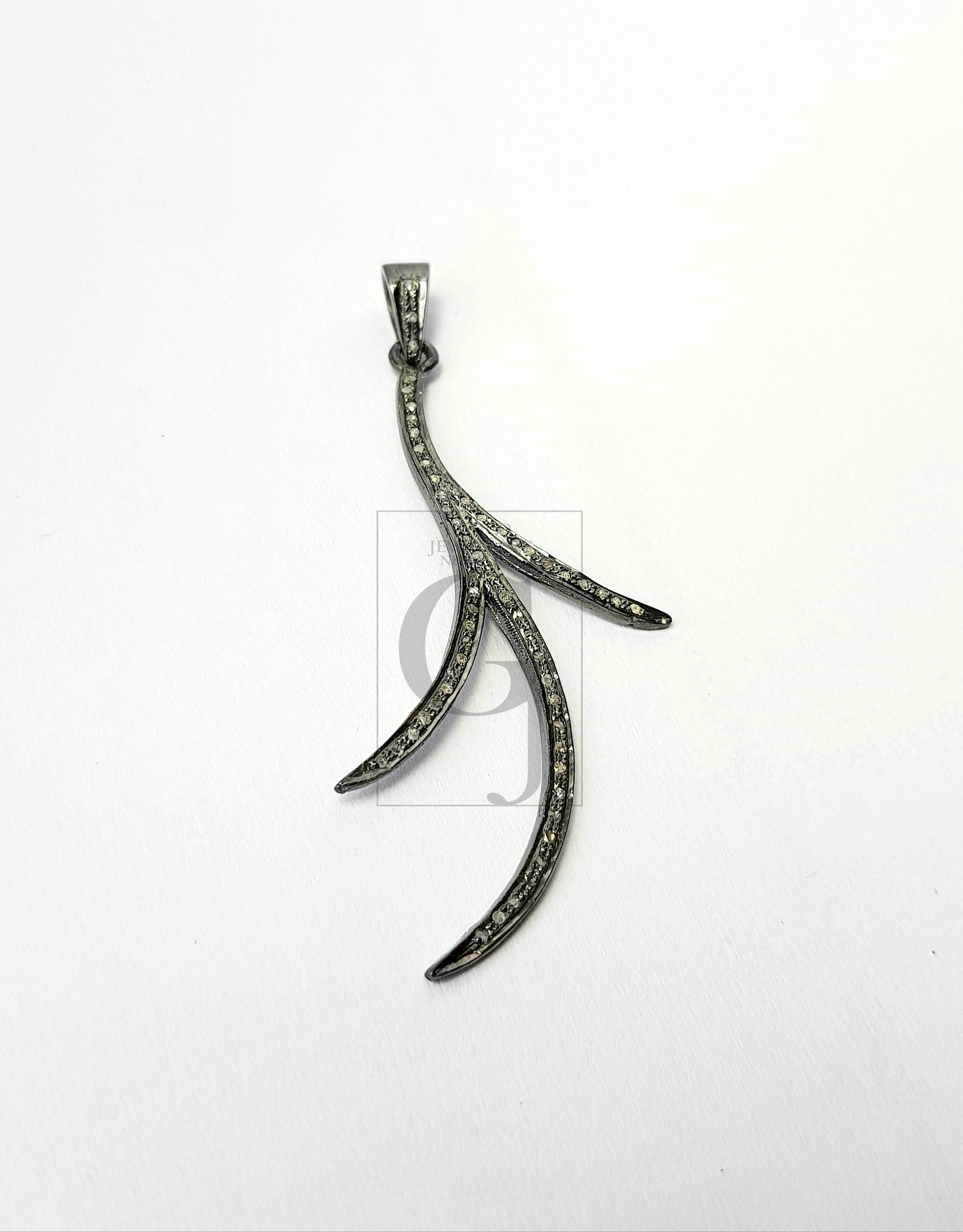 Very beautiful designer Rosecut pave diamond pendant 925 sterling silver handmade finish diamond jewelry pendant