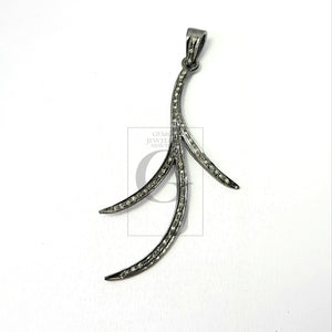 Very beautiful designer Rosecut pave diamond pendant 925 sterling silver handmade finish diamond jewelry pendant