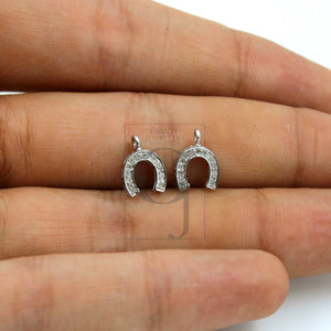 SET of 5 Beautiful Horseshoe Designer Rosecut Pave Diamond Pendant 925 Sterling Silver Handmade Finish Diamond Jewelry Pendant SET of 5