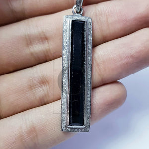 Very beautiful Rosecut Pave Diamond Multi Gemstone Bar Pendant 925 Sterling Silver Gemstone Pendant stone dog tag pendant