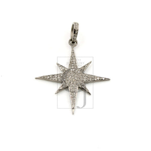 Very beautiful starburst designer Rosecut pave diamond pendant 925 sterling silver handmade finish diamond jewelry necklace pendant
