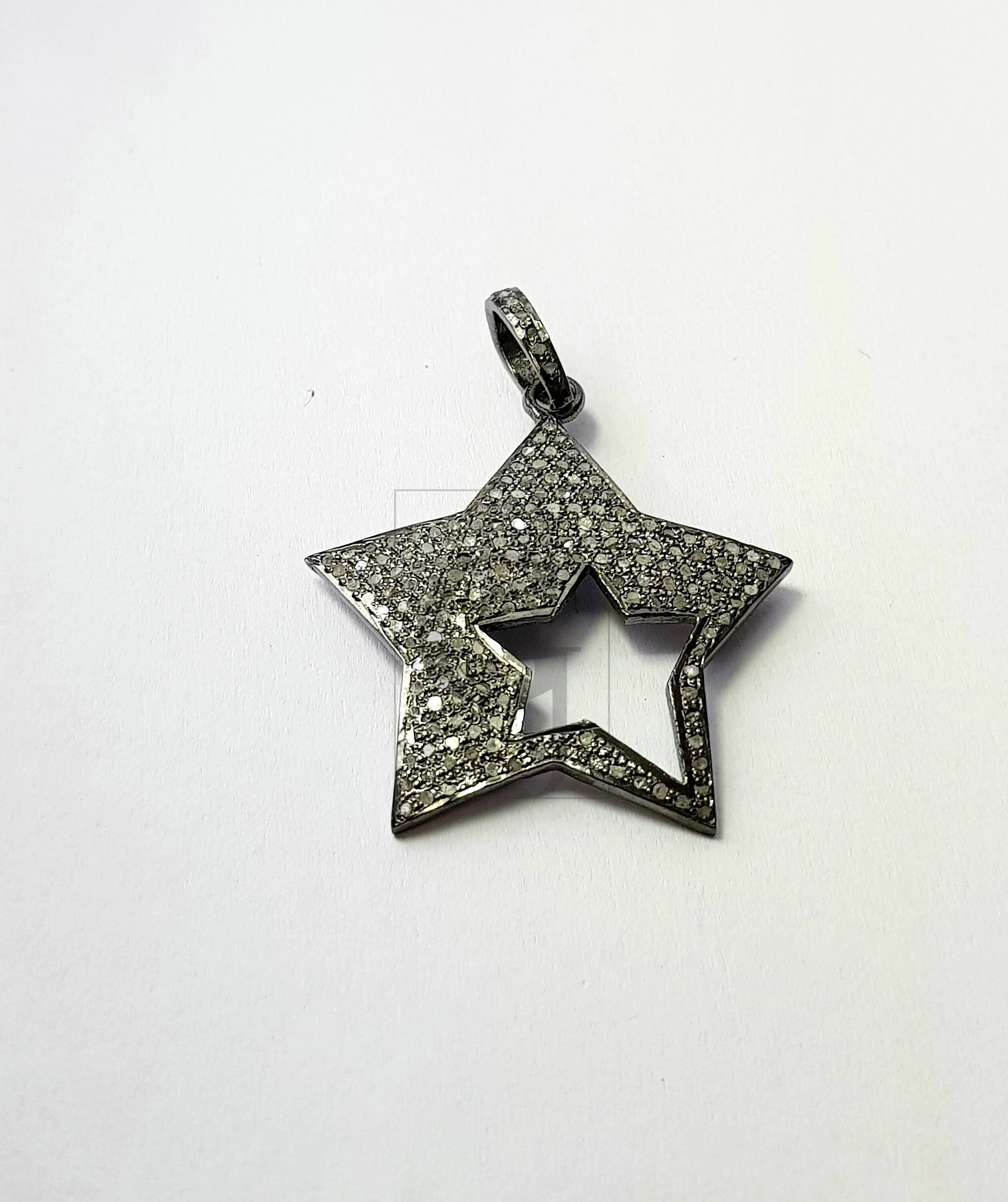 Very Beautiful Star Designer Pendant Rosecut Pave Diamond Pendant 925 Sterling Silver Handmade Finish Diamond Jewelry Pendant