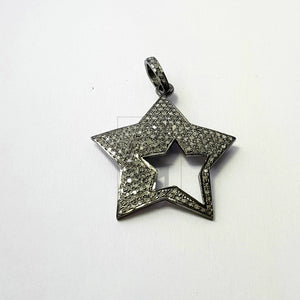 Very Beautiful Star Designer Pendant Rosecut Pave Diamond Pendant 925 Sterling Silver Handmade Finish Diamond Jewelry Pendant