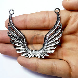 Very beautiful designer Rosecut pave diamond wings pendant 925 sterling silver handmade finish wings style diamond pendant jewelry