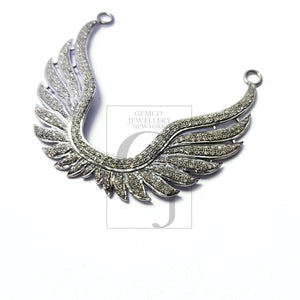 Very beautiful designer Rosecut pave diamond wings pendant 925 sterling silver handmade finish wings style diamond pendant jewelry