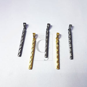 Pave diamond pendant sterling silver pendant pave diamond silver pendant 925 sterling beautiful diamond pendant gold n silver