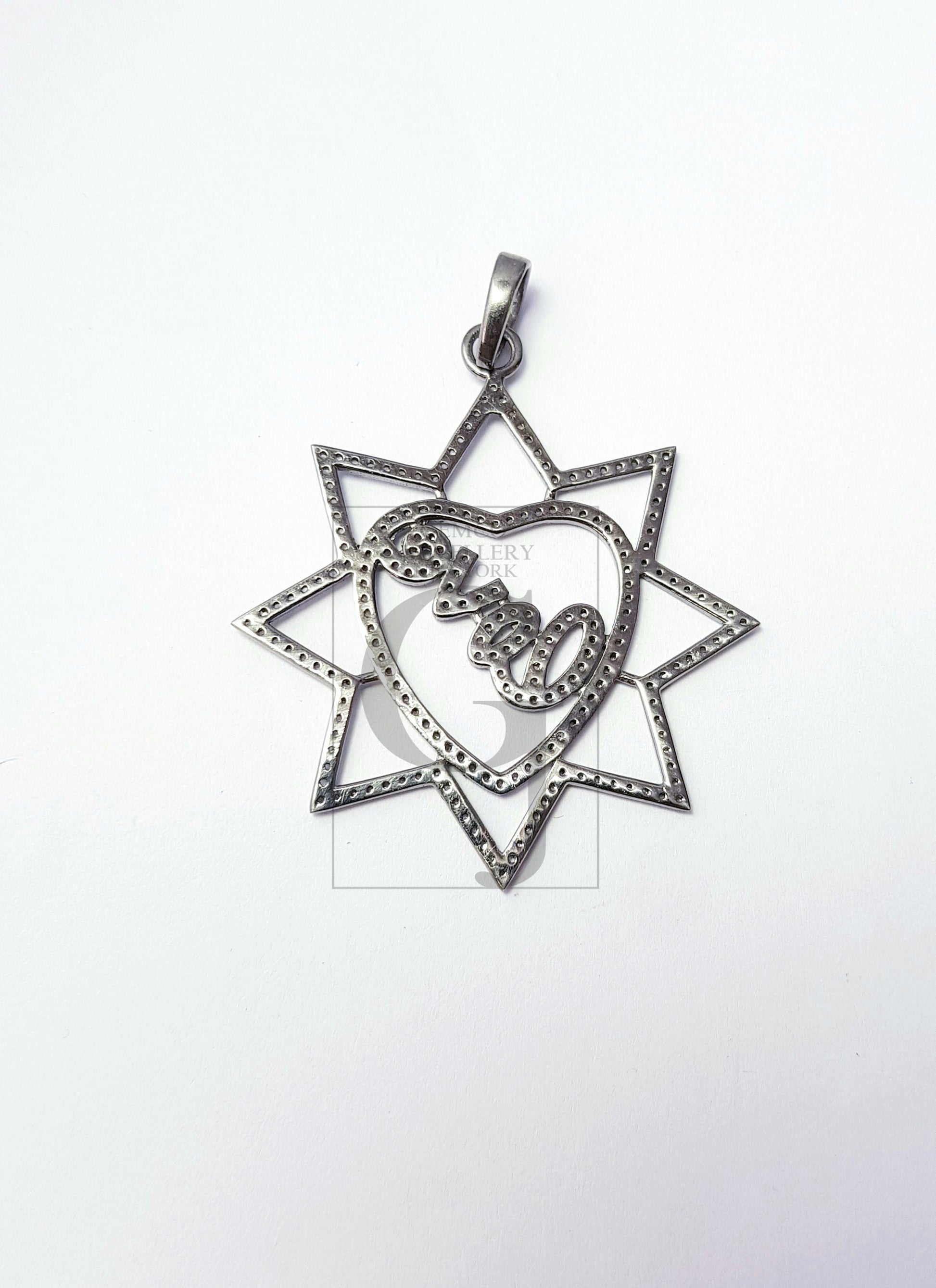 very beautiful designer heart love pendant Rosecut pave diamond pendant 925 sterling silver handmade finish design diamond pendant jewelry