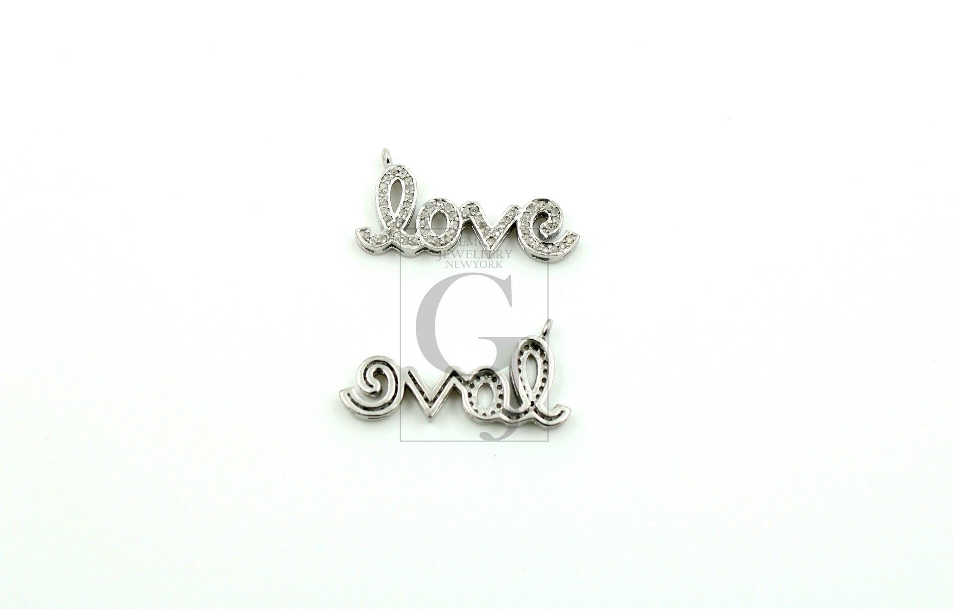 Pave diamond love designer rosecut pendant 925 sterling silver pendant handmade diamond pendant  Love design pave diamond setting pendant