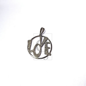 Pave Diamond Rosecut Pendant 925 Sterling Silver Pendant Handmade Diamond Pendant  Pave Setting Diamond Love Design Circle Pendant