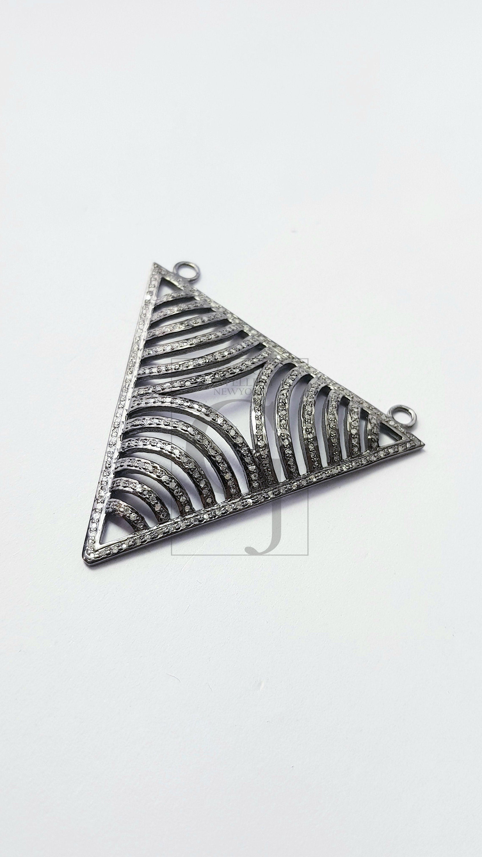 Fashionable antique look designer Rosecut pave diamond pendant 925 sterling silver handmade finish diamond jewelry pendant