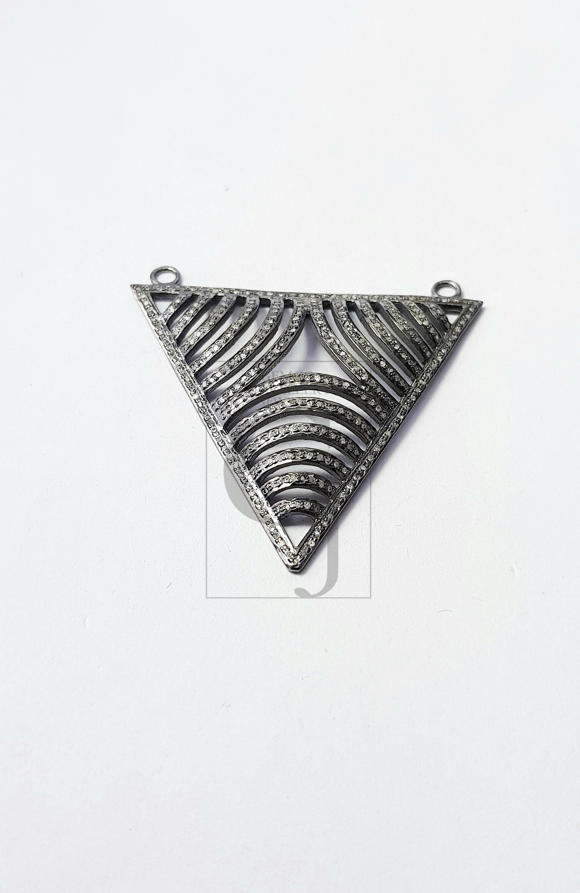Fashionable antique look designer Rosecut pave diamond pendant 925 sterling silver handmade finish diamond jewelry pendant
